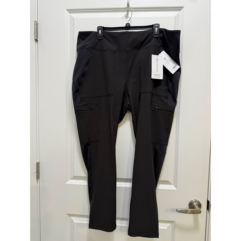 Athleta Headlands Hybrid Cargo II Tight Black 24 Plus Hiking Pants 982353 NEW